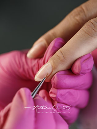 Nail and skin treatment session at Nathalie Charlot salon in Almancil